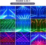 Moving Head DJ Lights - 6 x 40W RGBW Stage Lighting with XYZ 3-Axis Linkage, DMX & Sound Activated, DJ Lights Beam Spotlight - Perfect for DJ, Party, Wedding, Church, Live Show, Bar - 8 Pack - Image 4