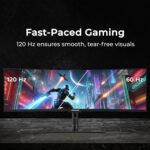 Deco Gear 49" Curved Ultrawide 5K Gaming Monitor, 32:9, 120 Hz, 101% NTSC 100% sRGB, Adjustable, Home Office and Entertainment Workstation - Image 5