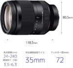 Sony SEL24240 FE 24-240mm f/3.5-6.3 OSS Zoom Lens for Mirrorless Cameras - Image 5