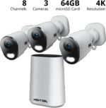 Night Owl 8 Channel Wi-Fi Video Home Security Hub with (3) Plug-in Wi-Fi 4K HD Indoor/Outdoor Spotlight Cameras with 2-Way Audio and 64GB microSD Card (Expandable up to 8 Cameras) - Image 3