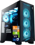 msi Aegis AI Gaming Desktop PC (AMD Ryzen 7 9700X, GeForce RTX 5070 12GB GDDR7, 32GB DDR5, 4TB PCIe SSD, RGB Fans, 360mm AIO, 750W PSU, WiFi 7, Bluetooth 5.4, Win 11 Pro) w/DKZ USB Port Expander - Image 4