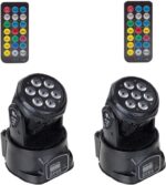 DMX-512 Stage Lighting Mini Moving Head Light 7 LED 4 in 1 RGBW LED PAR Light Lighting Strobe Professional 9/14 Channels Sound Active for KTV Club Bar Party Disco (2PCS+Remote Control) - Image 2
