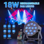 Battery Powered Stage Lights, Rechargeable Par Can Lights with DMX & Sound Activated, RGBW 4 in 1 LED Uplights for Events Wedding Party Club Concert Indoor 4Packs - Image 3