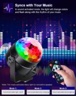 Luditek 2-Pack Sound Activated Party Lights with Remote Control, Disco Ball Light, DJ Strobe Lamp for Home Room Dance Party Supplies White Elephant Gifts Birthday Christmas Halloween Party Decorations - Image 4
