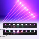 8 Eye LED Beam Wall Washer Lights,100W RGBW Strobe Moving Head DJ Light Bar 180 ° Tilt DMX and Sound Control Stage Lighting Bar for Party Light dj Disco Lights Wedding Club KTV Live House - Image 7