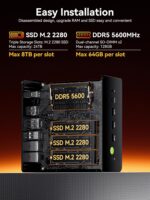 GMKtec Gaming Mini PC AMD Ryzen 7 H 255 (Upgraded 8745HS) 32GB DDR5 1TB SSD, Desktop Computer 3XM.2 2280 Expansion, Oculink, Dual NIC 2.5G, HDMI 2.1, USB4 K12 - Image 8