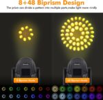 Ridgeyard 250W Beam Zoom Moving Head DJ Light,15 Colors 8 + 48 Prisms, DMX512 16CH Satge Lighting for DJ Disco Parties Wedding Live Show Club - 4 Pack - Image 4