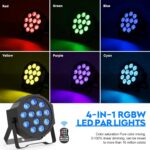 Battery Powered Stage Lights, Rechargeable Par Can Lights with DMX & Sound Activated, RGBW 4 in 1 LED Uplights for Events Wedding Party Club Concert Indoor 4Packs - Image 4