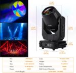 Ridgeyard 250W Beam Zoom Moving Head DJ Light,15 Colors 8 + 48 Prisms, DMX512 16CH Satge Lighting for DJ Disco Parties Wedding Live Show Club - 4 Pack - Image 8