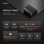 BOSGAME P3 Mini PC Ryzen 7 6800H Light Gaming Desktop Computers, WiFi 6E, BT 5.2, 32GB DDR5, 1TB NVMe 2280 SSD - Image 3