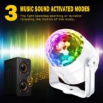 [2-Pack] Disco Ball Party Light Sound Activated with Remote, 12 Modes Stage Strobe DJ Light for Christmas Party Decorations Stocking Stuffers White Elephant Gifts White Birthday New Years Eve - Image 4
