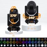 Ridgeyard 250W Beam Zoom Moving Head DJ Light,15 Colors 8 + 48 Prisms, DMX512 16CH Satge Lighting for DJ Disco Parties Wedding Live Show Club - 4 Pack - Image 7