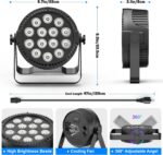 RGBW 4-in-1 LED Par Lights, 80W Stage Lights with 0-100% Dimmer Professional DMX Control Sound Activated Auto, SEBRUANC Stage Uplighting for Events DJ Disco Wedding Party 1Pack - Image 4