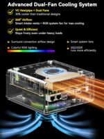 GMKtec EVO-T1 AI Mini PC Workstation Ultra 9 285H (up to 5.4GHz) Mini Gaming Computer, 64GB DDR5 (32GB*2) 1TB PCIe 4.0 SSD 3X M.2 Expansion Slots, Oculink, Quad Screen 8K Display - Image 10
