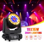 Moving Head Light19X15W 4-in-1 Stage Lights, DMX 512 RGBW Beam/Wash/Zoom Effect Spot Lights 4-60° Beam Anglewith Sound Activated for KTV, Parties, Weddings, Nightclubs, Discos, Bars, Live Shows - Image 6