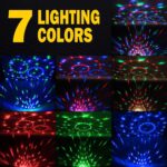 [2-Pack] Disco Ball Party Light Sound Activated with Remote, 12 Modes Stage Strobe DJ Light for Christmas Party Decorations Stocking Stuffers White Elephant Gifts White Birthday New Years Eve - Image 6