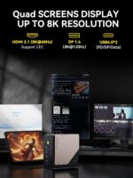 GMKtec EVO-T1 AI Mini PC Workstation Ultra 9 285H (up to 5.4GHz) Mini Gaming Computer, 64GB DDR5 (32GB*2) 1TB PCIe 4.0 SSD 3X M.2 Expansion Slots, Oculink, Quad Screen 8K Display - Image 8