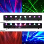 8 Eye LED Beam Wall Washer Lights,100W RGBW Strobe Moving Head DJ Light Bar 180 ° Tilt DMX and Sound Control Stage Lighting Bar for Party Light dj Disco Lights Wedding Club KTV Live House - Image 9