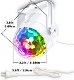 [2-Pack] Disco Ball Party Light Sound Activated with Remote, 12 Modes Stage Strobe DJ Light for Christmas Party Decorations Stocking Stuffers White Elephant Gifts White Birthday New Years Eve - Image 3
