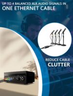 CERRXIAN 4 Channel Multi Snake 3Pin XLR Female to Ethercon-Compatible RJ45 Cat5/Cat6 Ethernet Breakout for ​Live Stage Audio, Sound, Lighting, Audio Recording Studio - 2.6FT - Image 10
