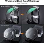 K&F CONCEPT 77mm Ultra-Low Reflectivity Circular Polarizers Filter 28 Multi-Layer Coatings Ultra-Slim High Definition Polarizing Camera Lens Filter (Nano-X Series) - Image 8