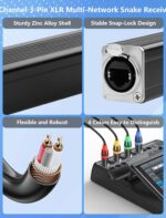 CERRXIAN 4 Channel Multi Snake 3Pin XLR Female to Ethercon-Compatible RJ45 Cat5/Cat6 Ethernet Breakout for ​Live Stage Audio, Sound, Lighting, Audio Recording Studio - 2.6FT - Image 6