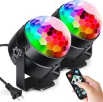 Luditek 2-Pack Sound Activated Party Lights with Remote Control, Disco Ball Light, DJ Strobe Lamp for Home Room Dance Party Supplies White Elephant Gifts Birthday Christmas Halloween Party Decorations - Image 2
