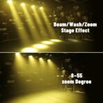 Moving Head Light19X15W 4-in-1 Stage Lights, DMX 512 RGBW Beam/Wash/Zoom Effect Spot Lights 4-60° Beam Anglewith Sound Activated for KTV, Parties, Weddings, Nightclubs, Discos, Bars, Live Shows - Image 3