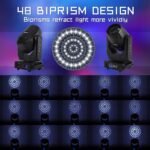 Ridgeyard 250W Beam Zoom Moving Head DJ Light,15 Colors 8 + 48 Prisms, DMX512 16CH Satge Lighting for DJ Disco Parties Wedding Live Show Club - 4 Pack - Image 10
