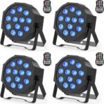 Battery Powered Stage Lights, Rechargeable Par Can Lights with DMX & Sound Activated, RGBW 4 in 1 LED Uplights for Events Wedding Party Club Concert Indoor 4Packs - Image 2