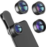 Phone Camera Lens,Upgraded 3 in 1 Phone Lens kit-198° Fisheye Lens + Macro Lens + 120° Wide Angle Lens,Clip on Cell Phone Lens Kit Compatible with Samsung Android Smartphones - Image 2