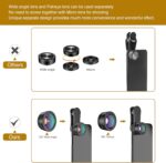 Phone Camera Lens,Upgraded 3 in 1 Phone Lens kit-198° Fisheye Lens + Macro Lens + 120° Wide Angle Lens,Clip on Cell Phone Lens Kit Compatible with Samsung Android Smartphones - Image 4