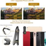 Phone Camera Lens,Upgraded 3 in 1 Phone Lens kit-198° Fisheye Lens + Macro Lens + 120° Wide Angle Lens,Clip on Cell Phone Lens Kit Compatible with Samsung Android Smartphones - Image 3