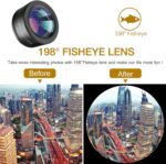Phone Camera Lens,Upgraded 3 in 1 Phone Lens kit-198° Fisheye Lens + Macro Lens + 120° Wide Angle Lens,Clip on Cell Phone Lens Kit Compatible with Samsung Android Smartphones - Image 6