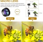 Phone Camera Lens,Upgraded 3 in 1 Phone Lens kit-198° Fisheye Lens + Macro Lens + 120° Wide Angle Lens,Clip on Cell Phone Lens Kit Compatible with Samsung Android Smartphones - Image 7