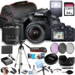Canon EOS 4000D / Rebel T100 DSLR Camera w/EF-S 18-55mm F/3.5-5.6 Zoom Lens + 64GB Memory, Filters,Case, Tripod, Flash, and More (34pc Bundle) (Renewed) - Image 2