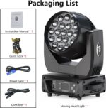LED Stage Lights,19x15W RGBW 4-in-1 DMX512 Sound Activated Master Slave Control Zoom Wash LED Moving Head DJ Lights for Parties Disco Club Wedding Show - Image 9