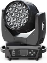 LED Stage Lights,19x15W RGBW 4-in-1 DMX512 Sound Activated Master Slave Control Zoom Wash LED Moving Head DJ Lights for Parties Disco Club Wedding Show - Image 2